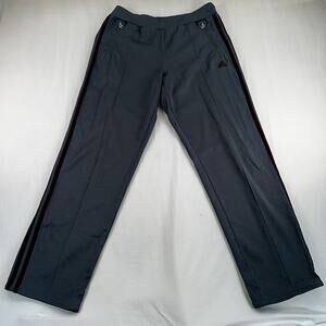 Vintage Adidas Track Pants Mens Medium Gray Burgundy Striped Zip Pocket Y2K